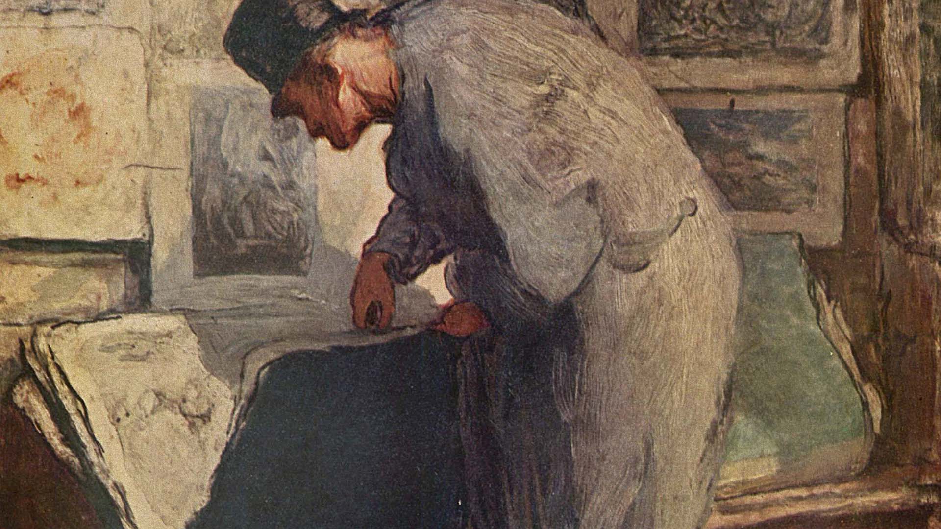 https://commons.wikimedia.org/wiki/File:Honor%C3%A9_Daumier_-_The_Print_Collector_(Philadelphia_Museum_of_Art).jpg